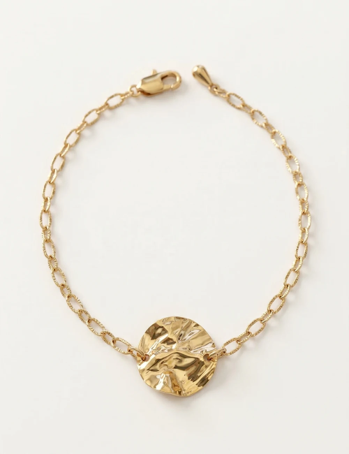 Bracelet La Serra – Bracelet texturé doré ajustable