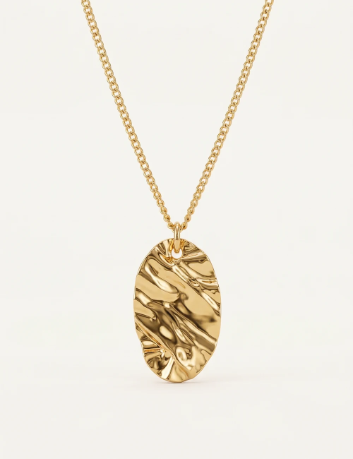 Collier Plateau Rosa – Collier texturé doré à l’or fin