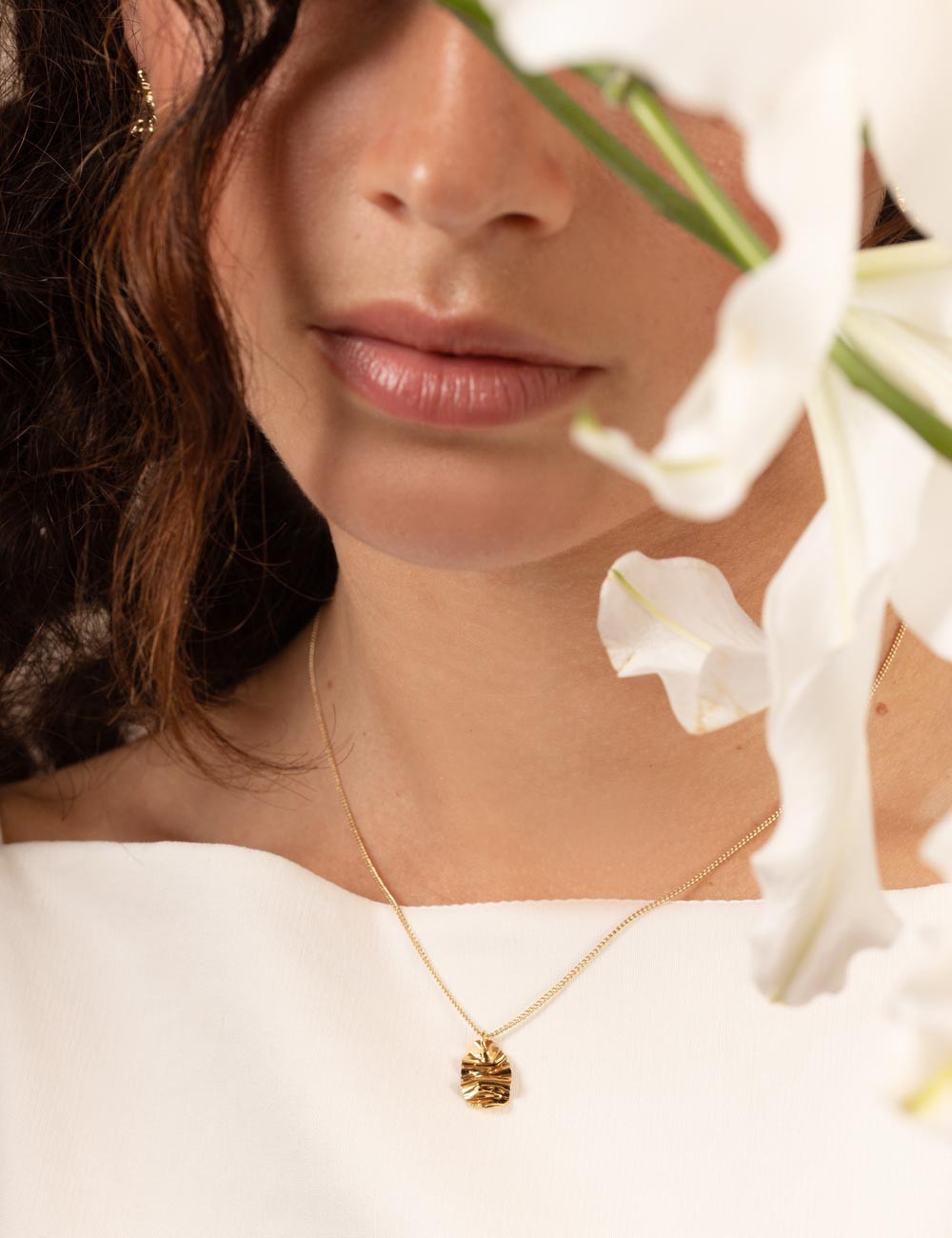 Collier Plateau Rosa – Collier texturé doré à l’or fin