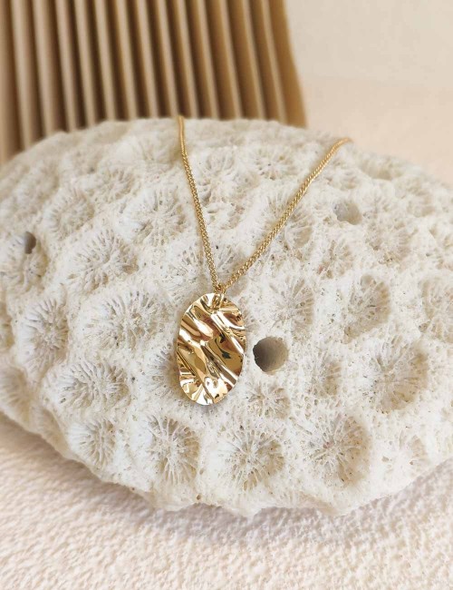 Collier Plateau Rosa – Collier texturé doré à l’or fin
