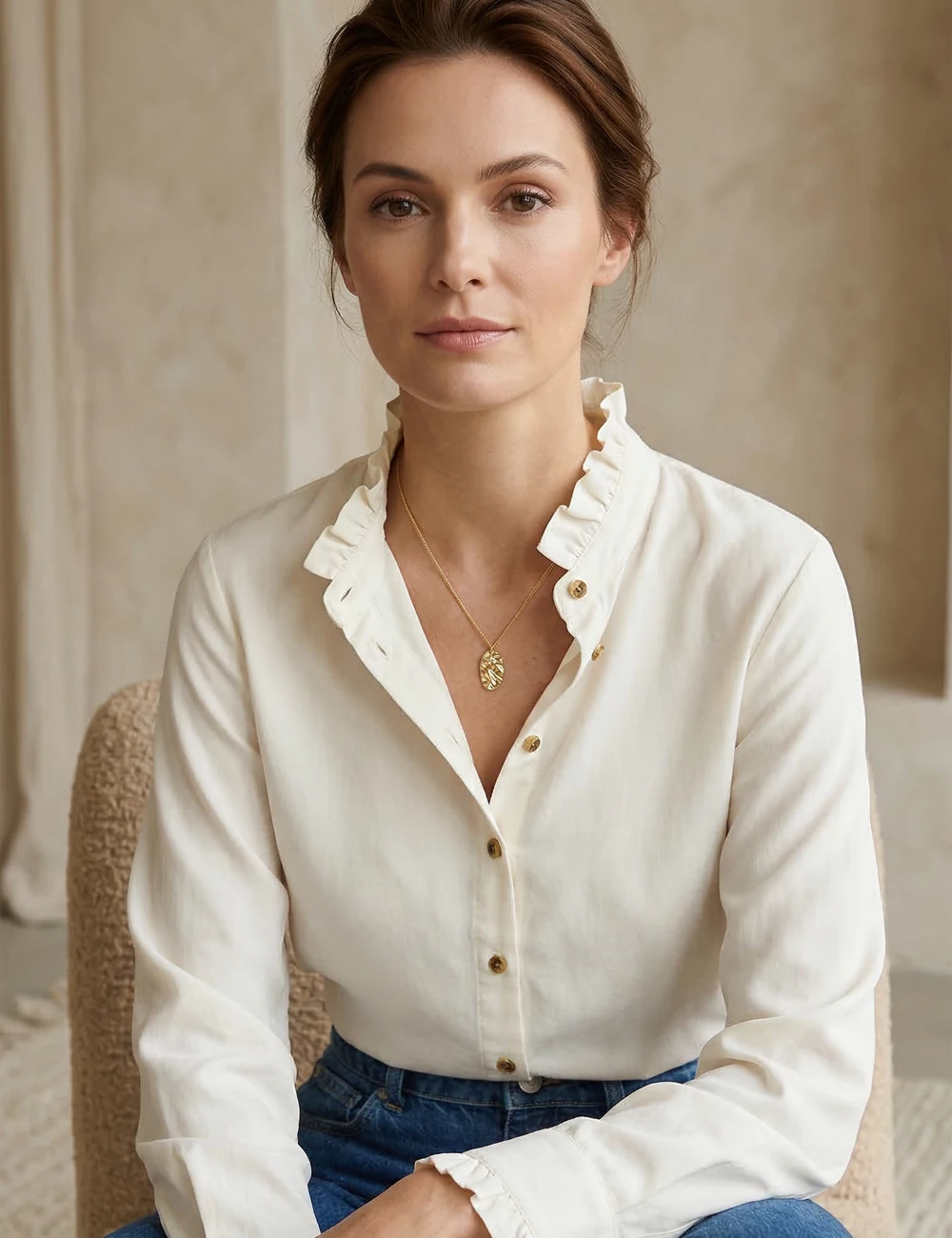 Collier Plateau Rosa – Collier texturé doré à l’or fin