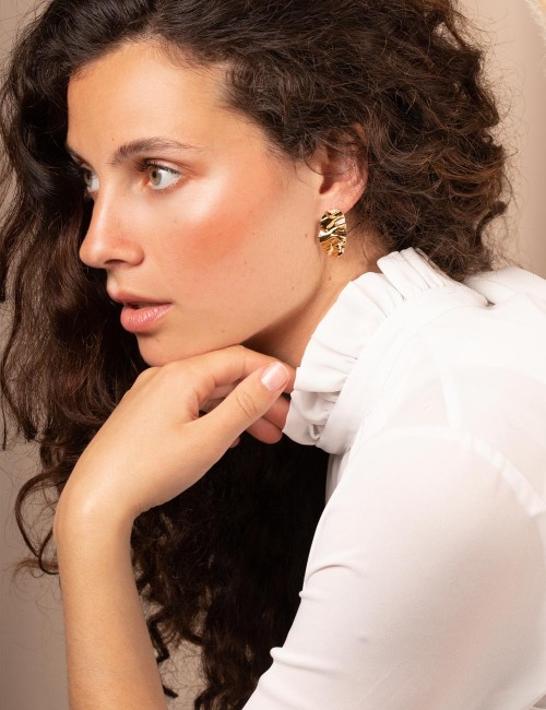 Boucles d'oreilles Plateau Rosa - Boucles texturées