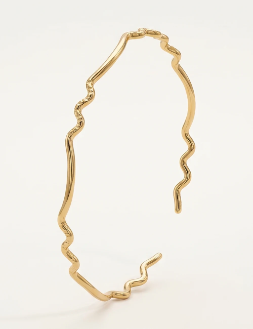 Jonc Loisa – Bracelet jonc texturé doré ou argenté ajustable