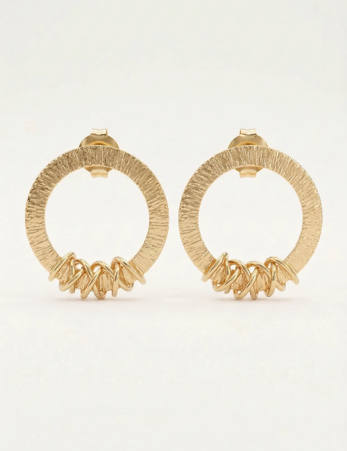 Boucles d’oreilles Baza Enroulé – Boucles texturées dorées ou argentées