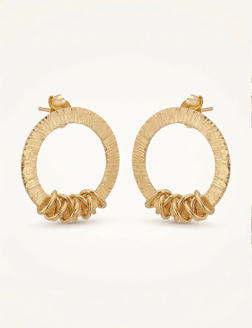 Boucles d’oreilles Baza Enroulé – Boucles texturées dorées ou argentées