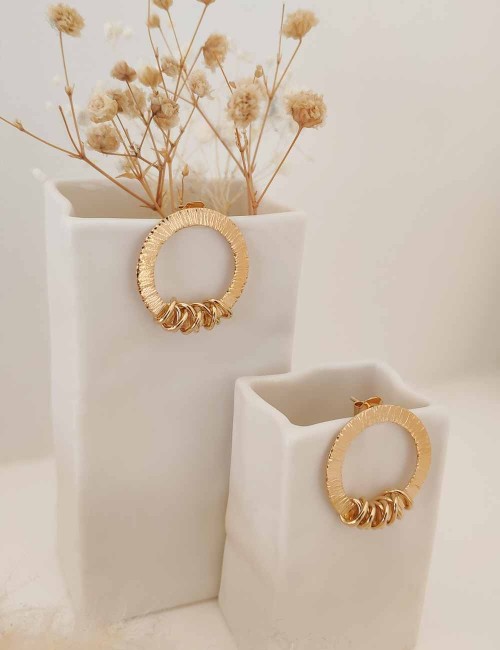 Boucles d’oreilles Baza Enroulé – Boucles texturées dorées ou argentées