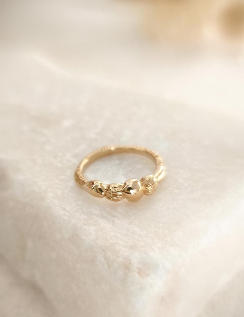 Bague Sora – Taille 51 – Bague dorée à l’or fin unique