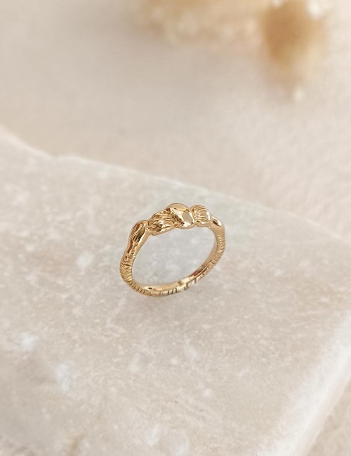Bague Sora – Taille 51 – Bague dorée à l’or fin unique