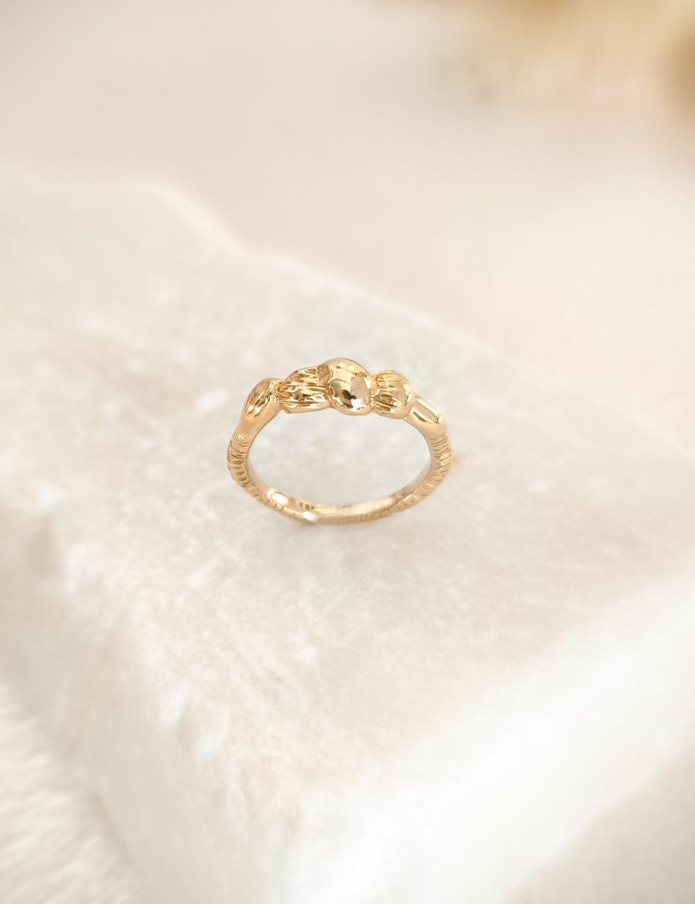 Bague Sora – Taille 51 – Bague dorée à l’or fin unique