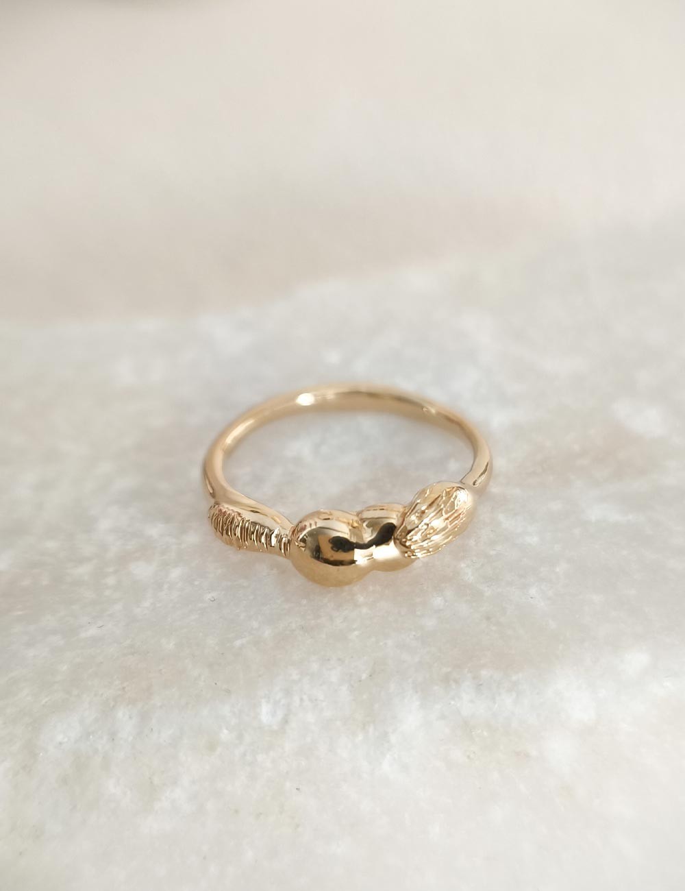 Bague Liora – Taille 51 – Bague dorée à l’or fin unique