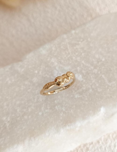 Bague Liora – Taille 51 – Bague dorée à l’or fin unique