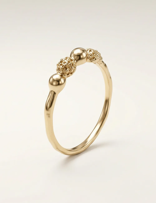 Bague Vela – Taille 52 - Bague dorée à l’or fin unique