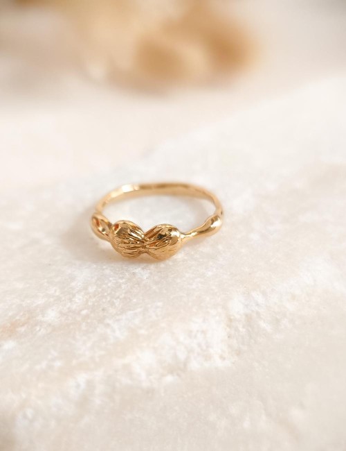 Bague Olya – Taille 51 – Bague dorée à l’or fin unique