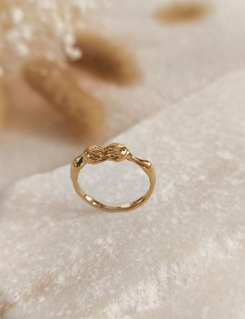 Bague Olya – Taille 51 – Bague dorée à l’or fin unique