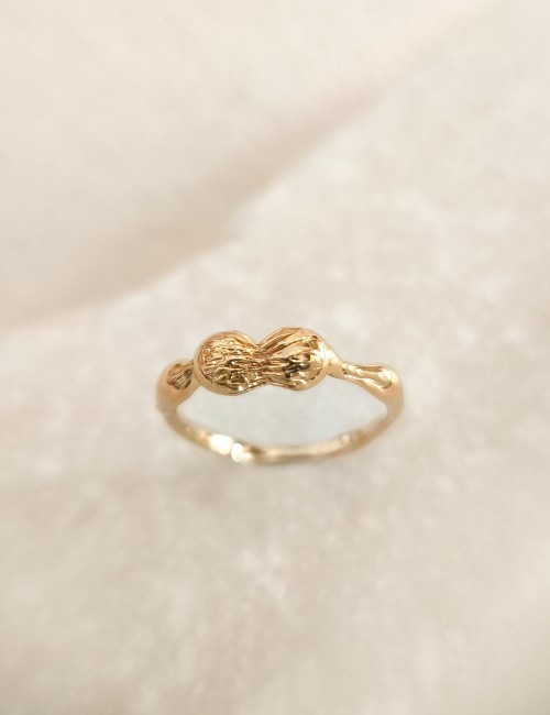 Bague Olya – Taille 51 – Bague dorée à l’or fin unique