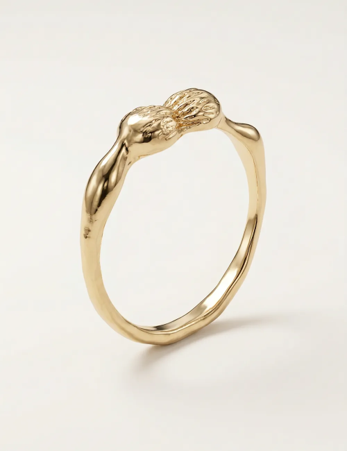 Bague Olya – Taille 51 – Bague dorée à l’or fin unique