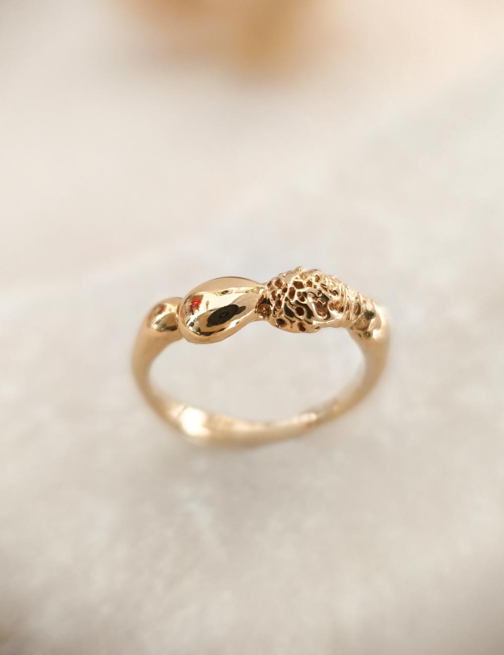 Bague Tilia – Taille 50 – Bague dorée à l’or fin unique
