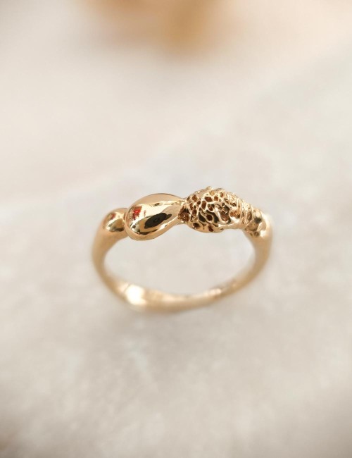 Bague Tilia – Taille 50 – Bague dorée à l’or fin unique