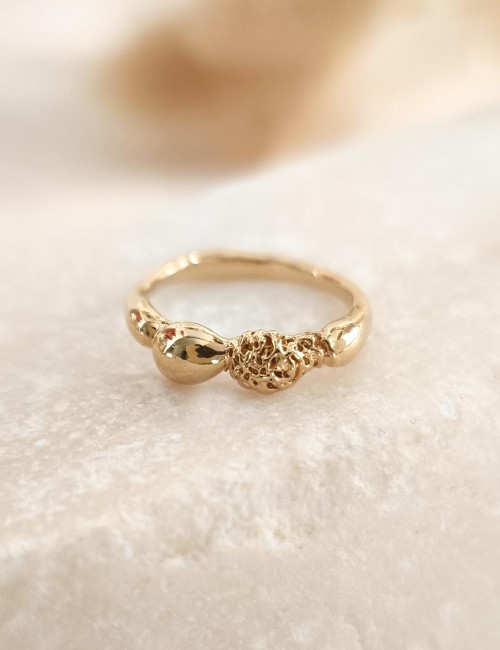 Bague Tilia – Taille 50 – Bague dorée à l’or fin unique