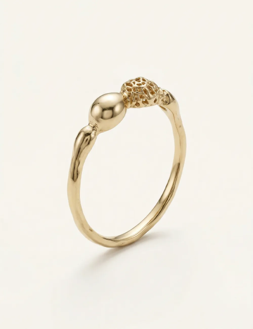 Bague Tilia – Taille 50 – Bague dorée à l’or fin unique