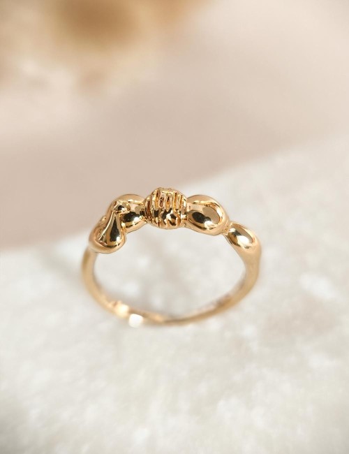 Bague Méa – Taille 51 – Bague dorée à l’or fin unique