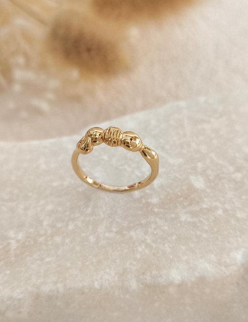 Bague Méa – Taille 51 – Bague dorée à l’or fin unique