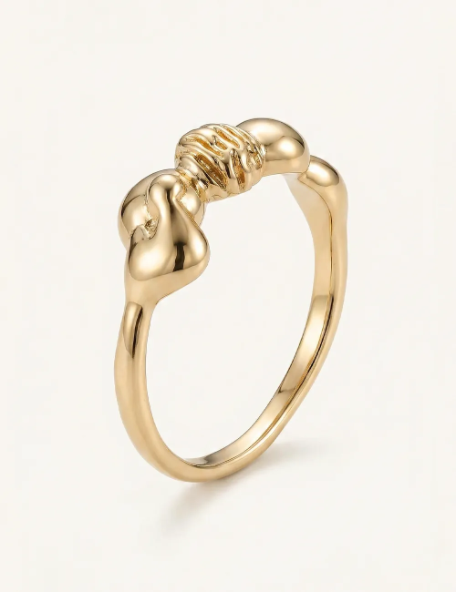 Bague Méa – Taille 51 – Bague dorée à l’or fin unique