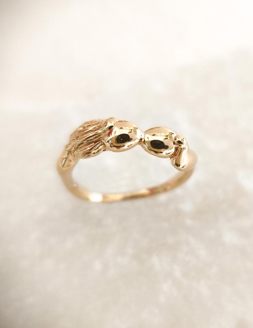 Bague Noa – Taille 50 – Bague dorée à l’or fin unique