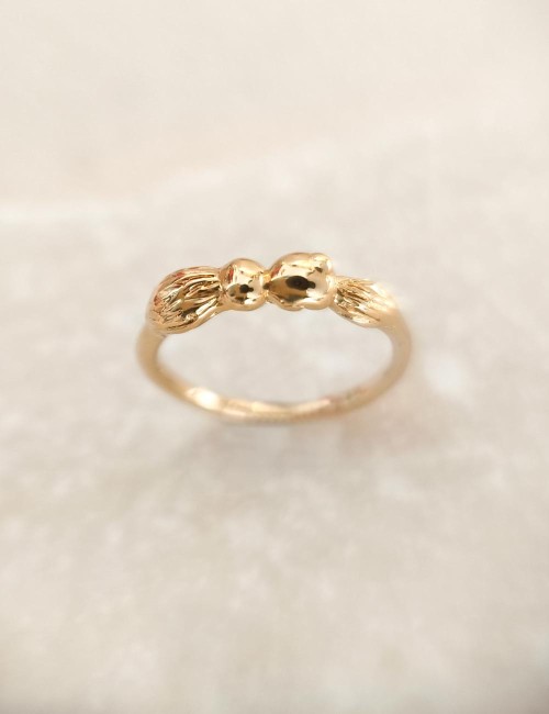 Bague Ilona – Taille 52 – Bague dorée à l’or fin unique
