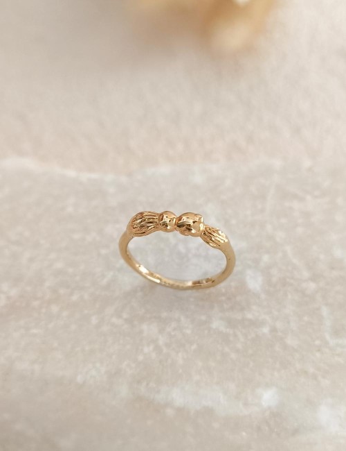 Bague Ilona – Taille 52 – Bague dorée à l’or fin unique