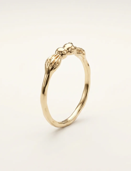 Bague Ilona – Taille 52 – Bague dorée à l’or fin unique