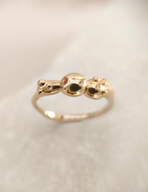 Bague Aéra – Taille 54 – Bague dorée à l’or fin unique