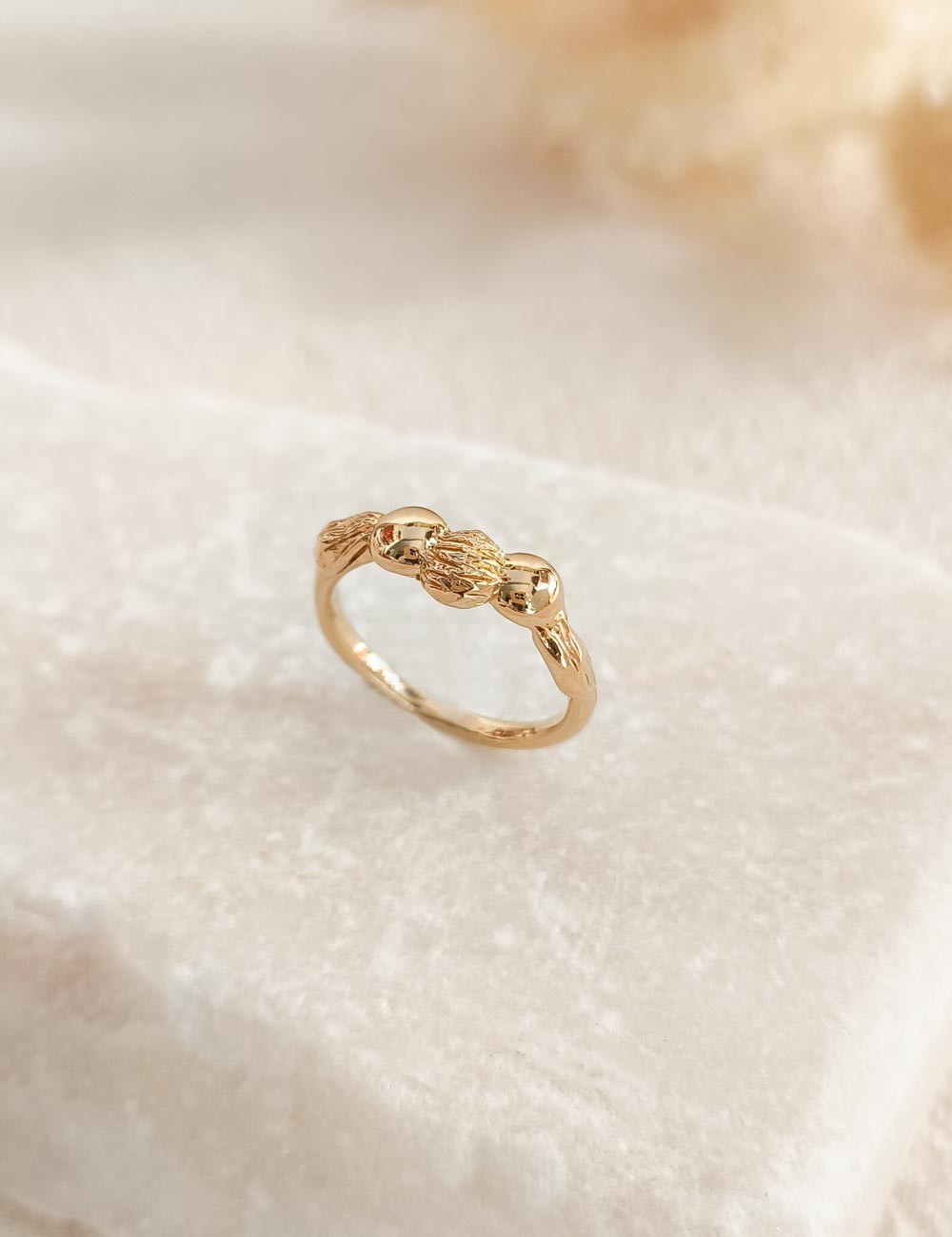 Bague Ela – Taille 51 – Bague dorée à l’or fin unique