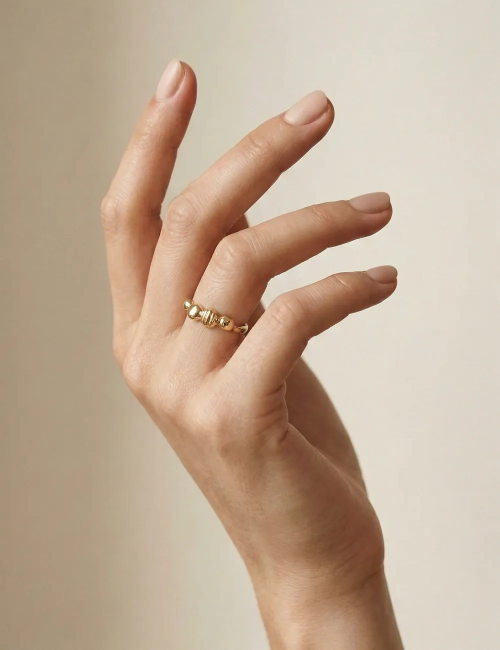 Bague Noma - Taille 55 - Bague dorée à l’or fin unique