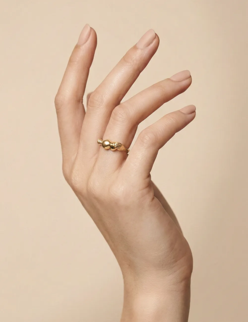 Bague Liora – Taille 51 – Bague dorée à l’or fin unique