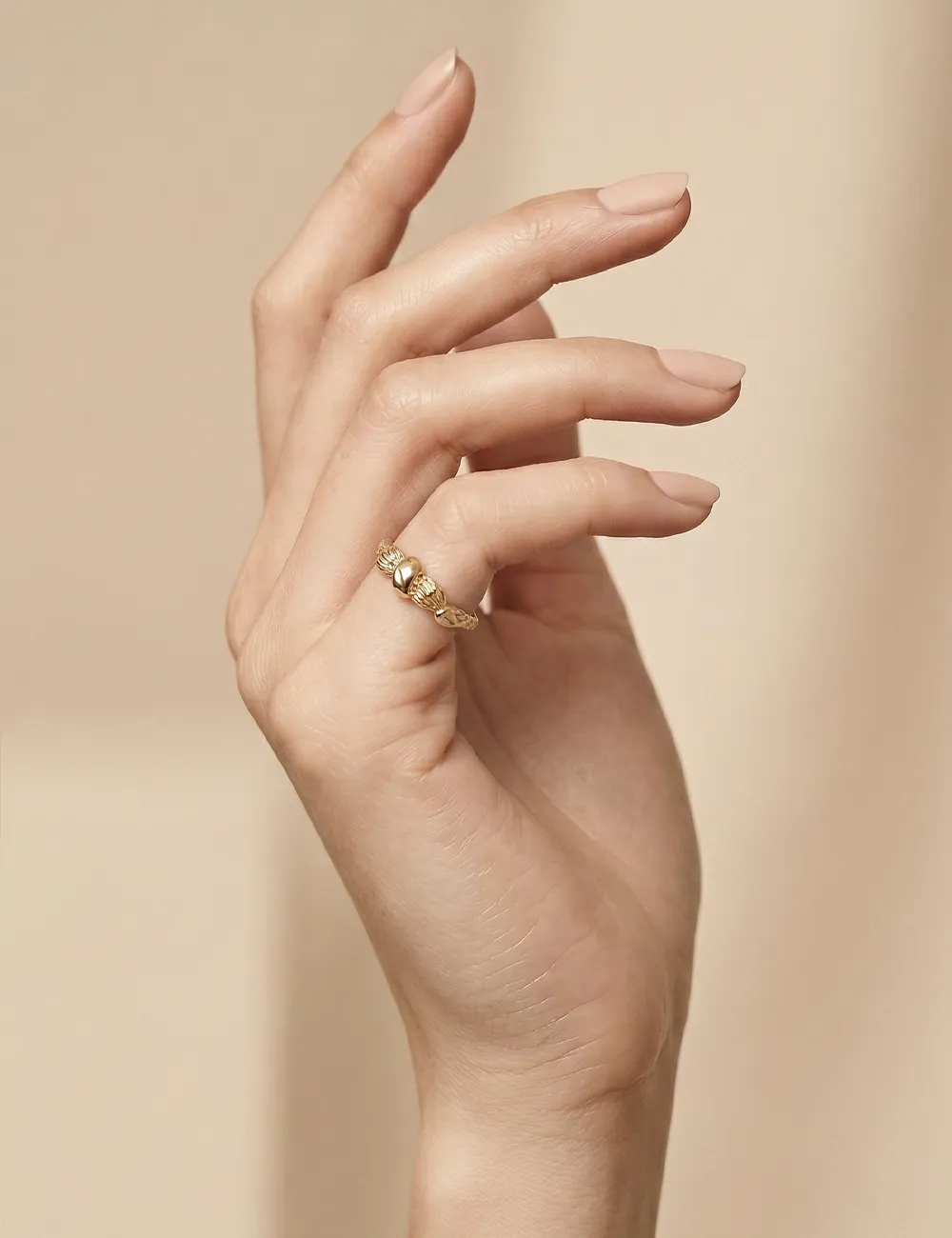 Bague Sora – Taille 51 – Bague dorée à l’or fin unique
