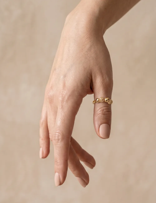 Bague Vela – Taille 52 - Bague dorée à l’or fin unique