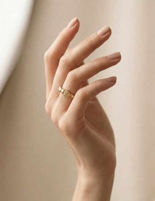 Bague Nera – Taille 53 – Bague dorée à l’or fin unique