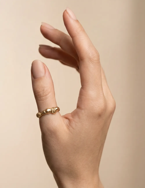Bague Almé – Taille 53 – Bague dorée à l’or fin unique