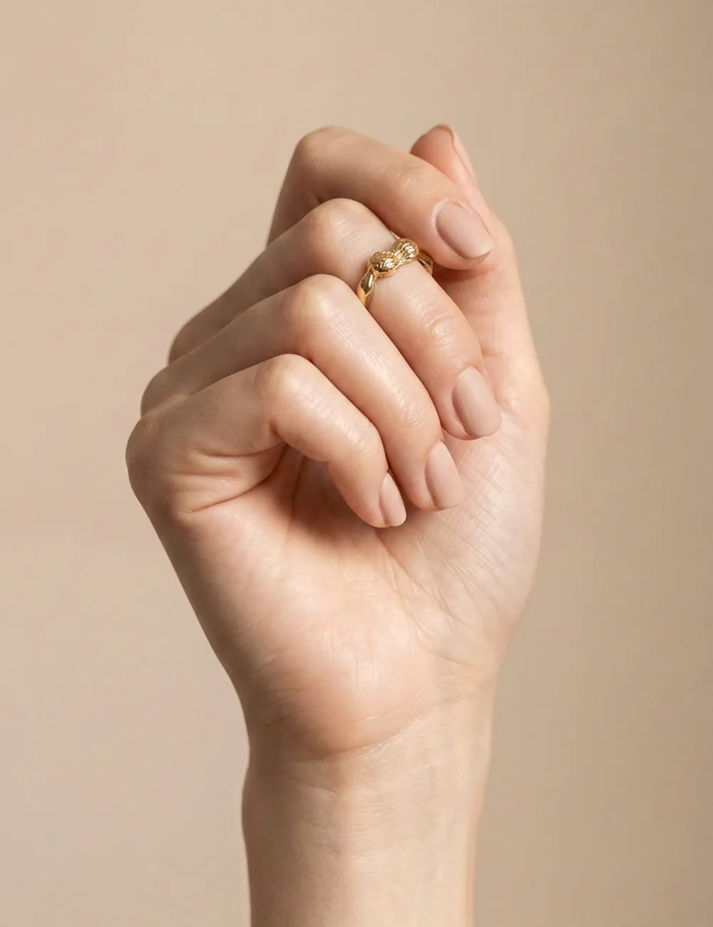 Bague Olya – Taille 51 – Bague dorée à l’or fin unique