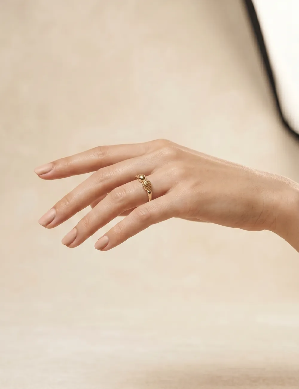 Bague Tilia – Taille 50 – Bague dorée à l’or fin unique
