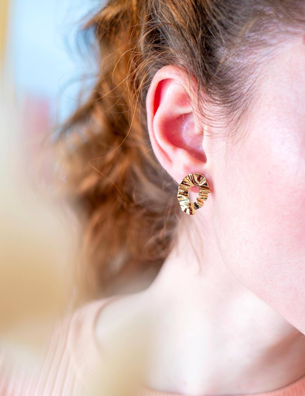 Boucles d'oreilles Rousse mini -Boucles texturées