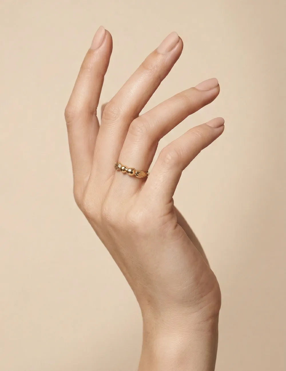Bague Ilona – Taille 52 – Bague dorée à l’or fin unique