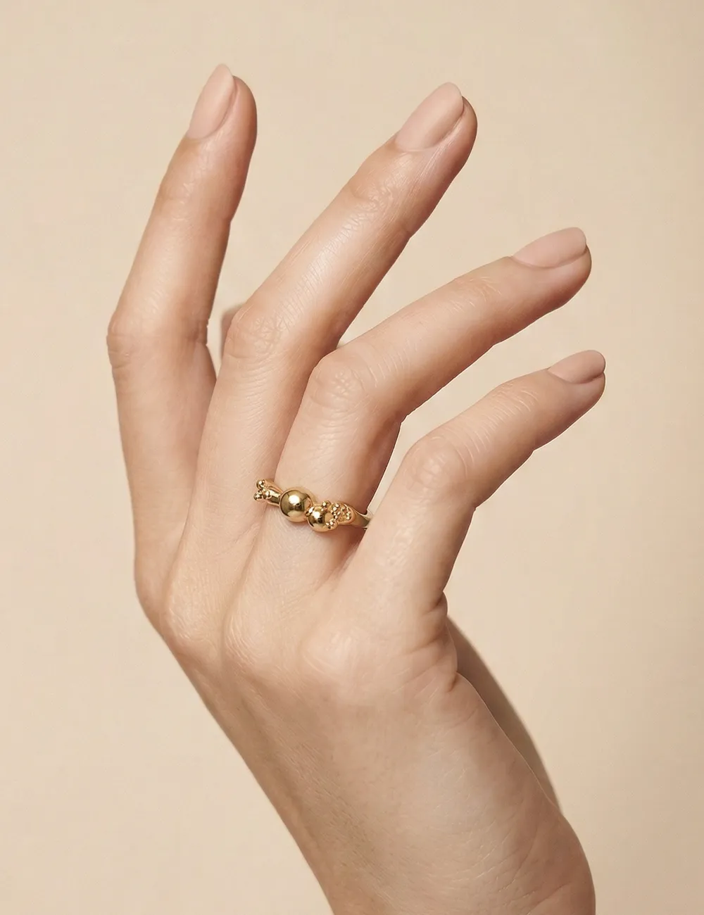 Bague Aéra – Taille 54 – Bague dorée à l’or fin unique