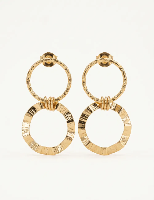 Boucles d’oreilles pendantes Baw dorées à l’or fin