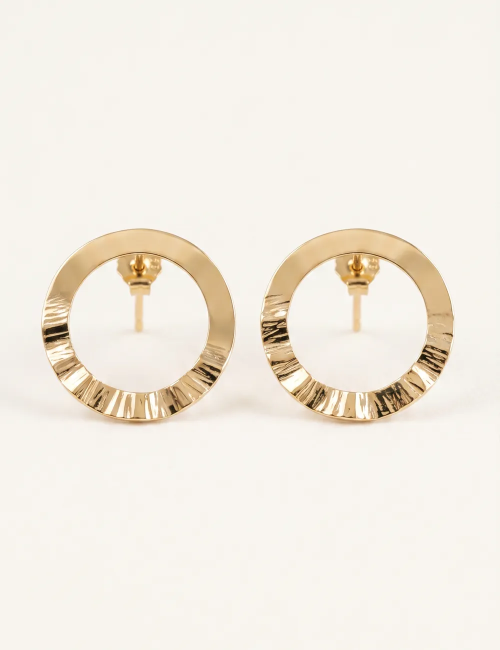 Boucles d’oreilles Baza dorées à l’or fin