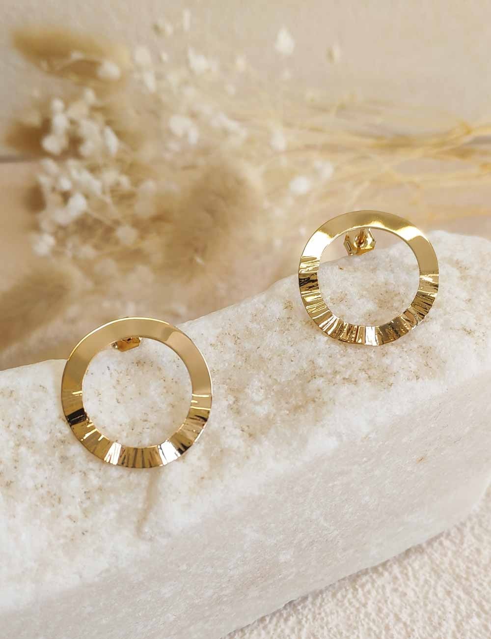 Boucles d’oreilles Baza dorées à l’or fin