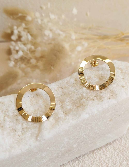 Boucles d’oreilles Baza dorées à l’or fin