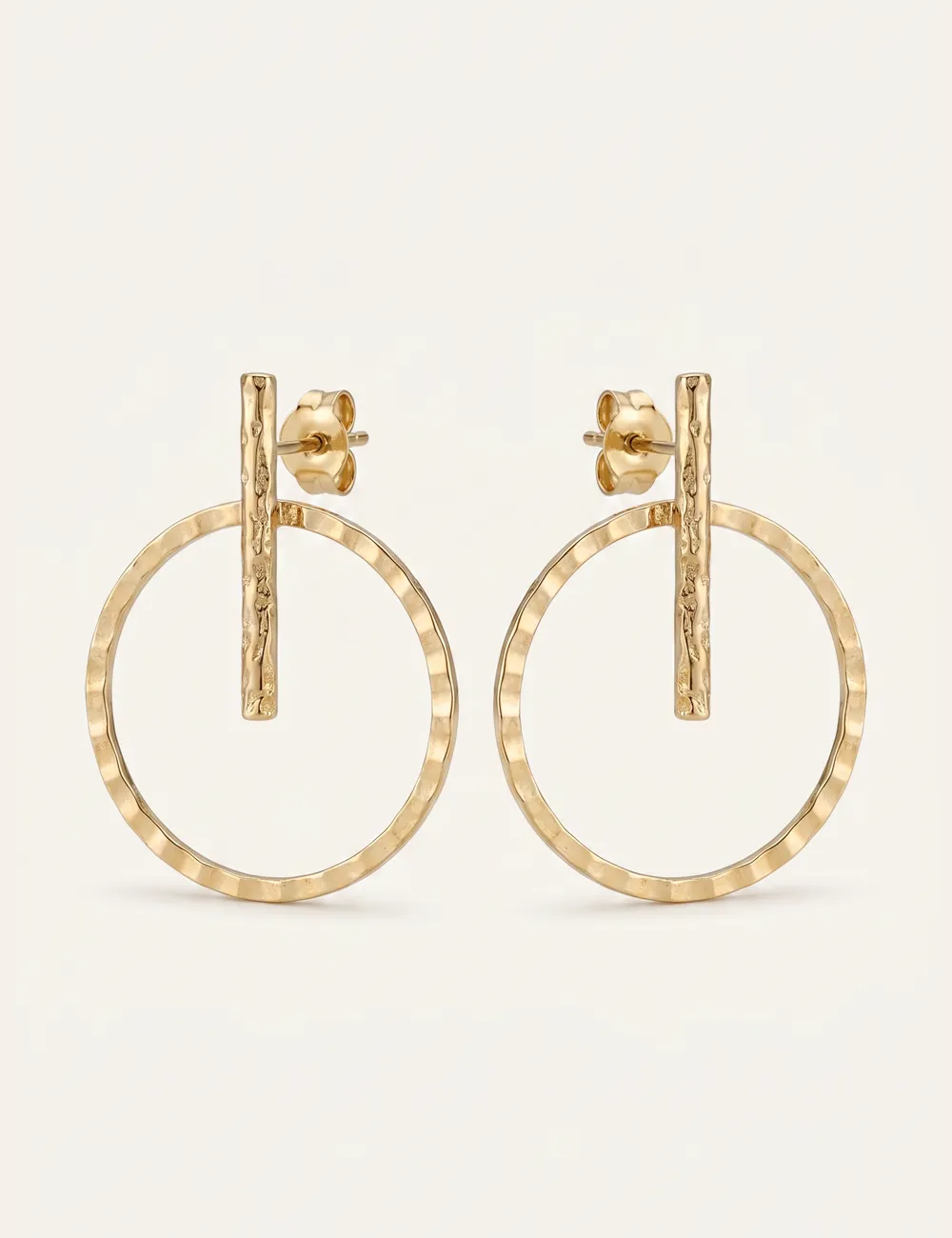 Boucles d'oreilles graphiques Okkan dorées à l'or fin
