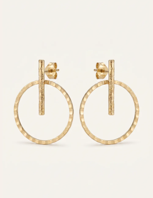 Boucles d'oreilles graphiques Okkan dorées à l'or fin